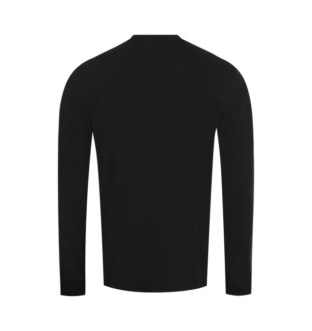 Image 2 of 3 - BLACK - MONCLER Logo T-Shirt featuring cotton jersey, crew neck, long sleeves and printed logo. 100% cotton.