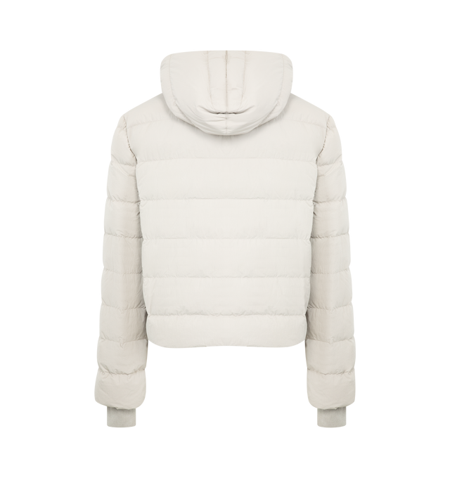 Image 2 of 3 - WHITE - RICK OWENS Gimp Jacket featuring a quilted design with down filling, front zip closure that extends the entire length of the garment, allowing one to fully close the hood, long sleeves with rib-knit cuffs and chest zip pocket. 100% nylon. Fill: 90% goose down, 10% mallard feathers. Made in Italy.