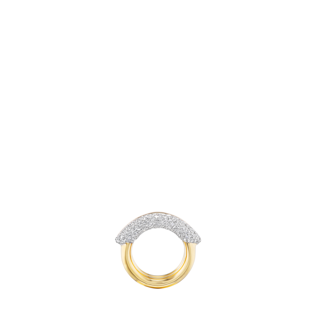 Image 3 of 6 - GOLD - Uniform Object Shard Ring featuring 39.8 g of solid 18K yellow gold with 2.19 TCW round pav diamonds. Handcrafted in New York City. For personal consultation and detailed information about jewelry, please contact our dedicated stylist team at personalshopping@hirshleifers.com.This item may be restricted for online purchase to international clients. For assistance purchasing this item please contact our dedicated stylist team at personalshopping@hirshleifers.com.