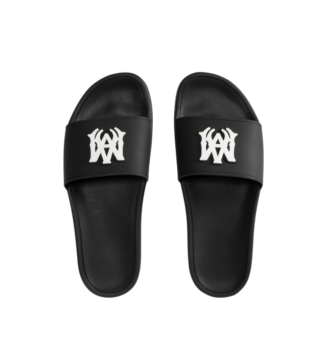 Image 4 of 4 - BLACK - AMIRI MA Pool Slides featuring open toe, logo at vamp in molded rubber and rubber sole. 100% polyurethane.