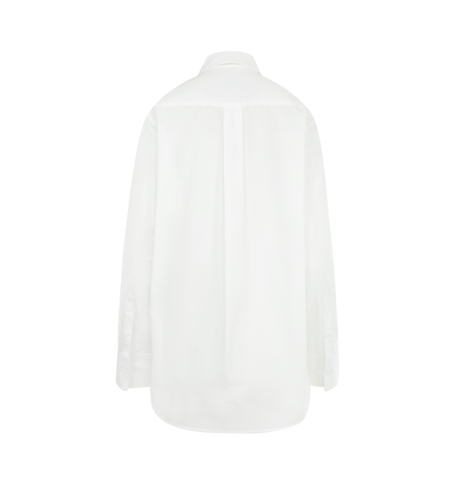 Image 2 of 2 - WHITE - LIBERTINE Joy and Mirth New Classic Shirt featuring classic fit, button closure, shirttail hem, collar and floral front. 100% cotton. Made in USA.