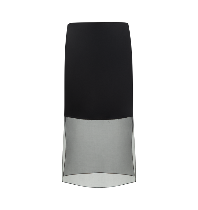 Image 1 of 2 - BLACK - KHAITE Sybil Skirt featuring a double-layered column skirt, bonded satin crepe, sculptural sheen, subtle darting at back, concealed zipper closure at side and lined in soft silk habotai. 83% acetate, 17% viscose.