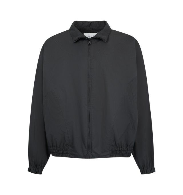 Image 1 of 3 - BLACK - GIVENCHY Mix Material Cut Outs Blouson featuring zip front closure, elastic waist and cuffs and collar. 65% cotton, 35% polyester. Made in Italy.