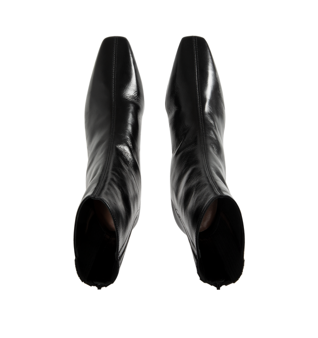 Image 4 of 4 - BLACK - AQUAZZURA Saint Honor Booties featuring a square toe, a back zip, block heel and 35mm heel. Leather.