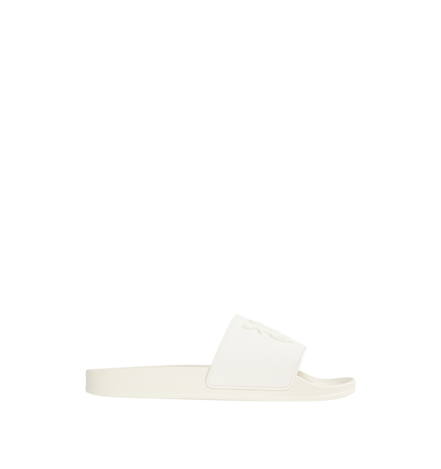 Image 1 of 4 - WHITE - PALM ANGELS PA Monogram Slides featuring embossed logo to the front, slip-on style, open toe, flat sole and moulded footbed. 100% polyurethane. 