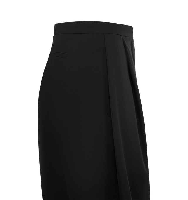 Image 3 of 3 - BLACK - THE ROW Kalyan Short featuring high-rise tailored short in fluid Japanese wool gabardine with wide leg, pleated front, and side seam pockets. 100% wool. Made in Italy.