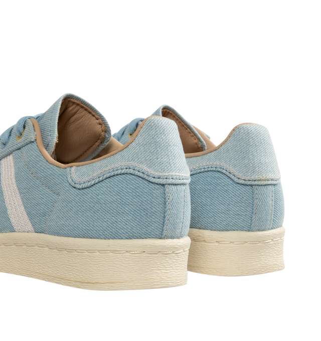 Image 3 of 5 - BLUE - Adidas Superstar Sneakers 82 (Mens) are a lace-up, low-top style with a shell toe and heel tab, canvas uppers with suede details, and premium rubber outsoles. Unisex style in men's sizing. Made in Indonesia.