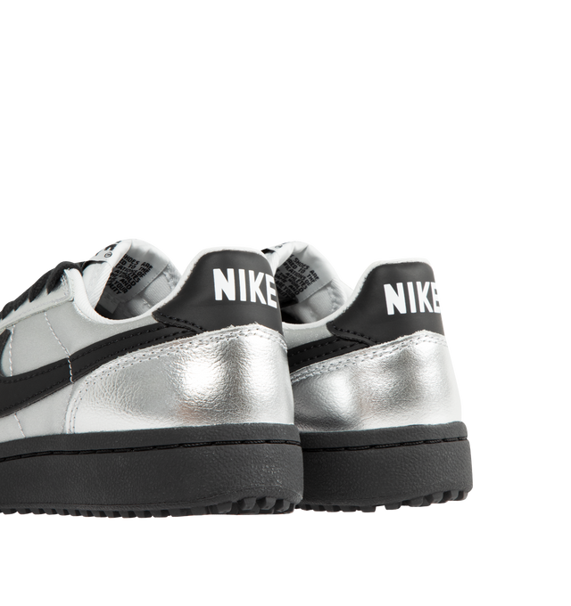 Image 3 of 5 - SILVER - NIKE Field General Sneaker featuring real and synthetic leather upper, waffle outsole, padded collar, foam midsole and rubber outsole.