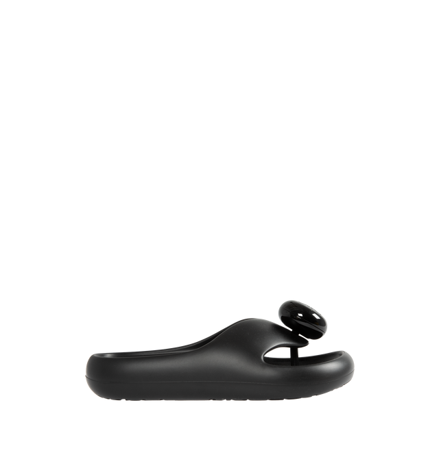 Image 1 of 4 - BLACK - Toe Post sandal in light foam rubber with an Anagram engraved ,  ergonomic insole and embossed Anagram sole. Made in Italy. 