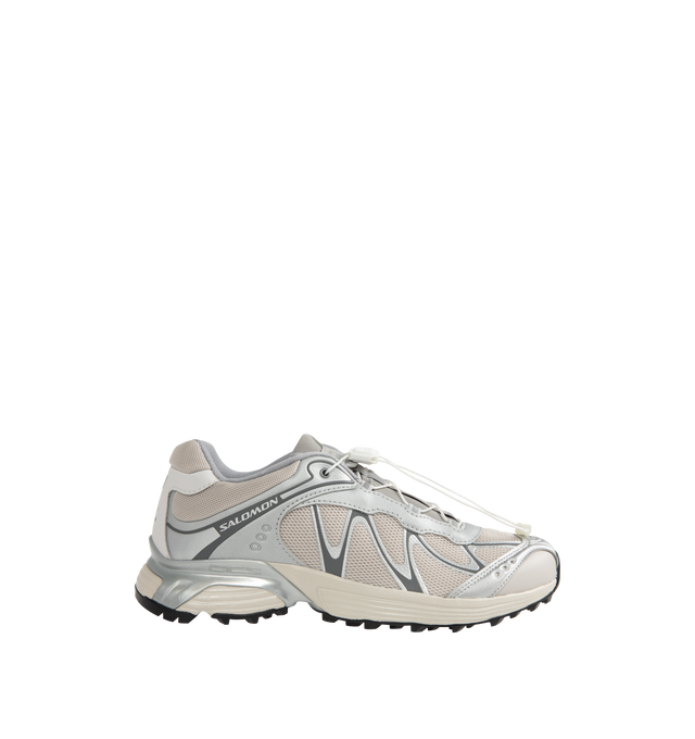 Image 1 of 5 - SILVER - SALOMON XT-Whisper Sneakers featuring slip-on styling with pull-cord closure, logo detail on tongue and back counter, anti-debris tongue for extra level of protection and padded low-cut collar.