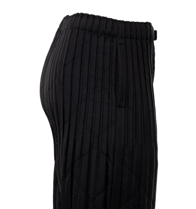 Image 3 of 4 - BROWN - ISSEY MIYAKE Padded Pleats Pants featuring release pleating, a relaxed shape with pleating only at the top and hems of the pant, an elastic waist and four pockets. 100% polyester. 