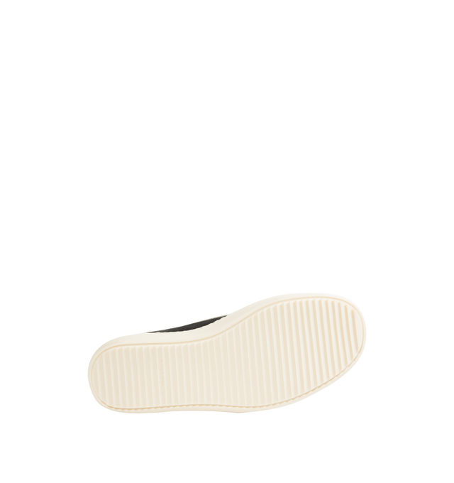Image 4 of 5 - BLACK - Rick Owens DRKSHDW Vintage Sneaks Sneakers featuring low top, lace-up closure, calfskin suede appliqu at sides, twill lining and treaded rubber sole. Upper: textile, calfskin. Sole: rubber. Made in Italy.