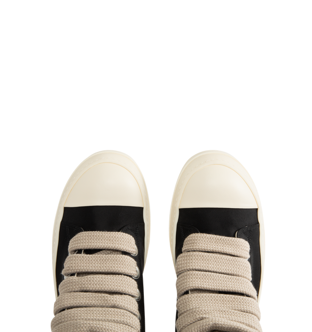 Image 5 of 5 - BLACK - DRKSHDW Jumbo Lace Puffer Sneaks Sneakers featuring high-top padded nylon- and cotton-blend, faux-leather cap toe, lace-up closure, twill lining and treaded rubber sole. Upper: textile, synthetic. Sole: rubber. Made in Italy.