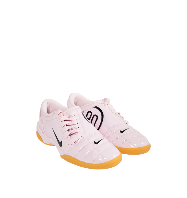 Image 2 of 5 - PINK - NIKE Total 90 Sneaker featuring quilted upper, asymmetrical lacing, flat rubber sole, Total 90 logos on each side, padded collar, foam midsole and rubber outsole.