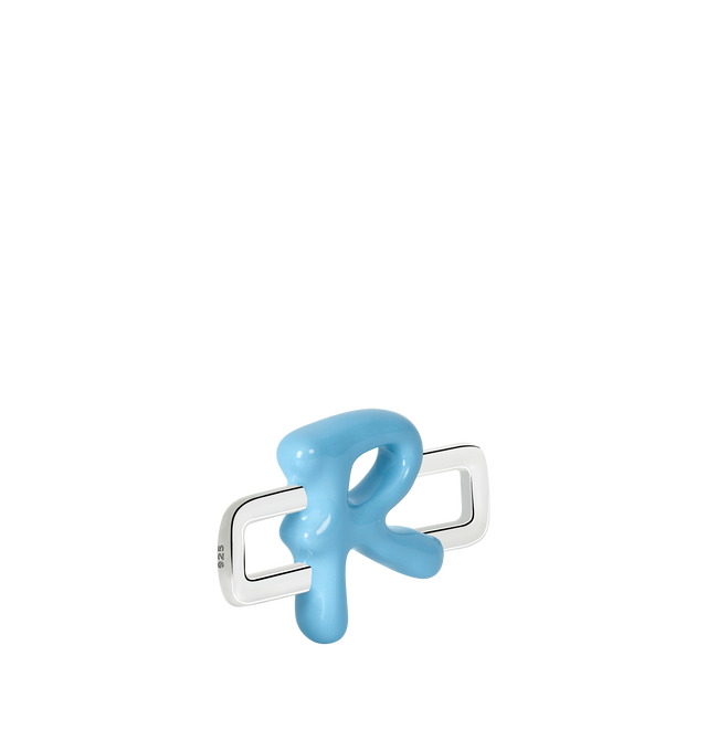 Image 3 of 8 - BLUE - Poubel by The Gstaad Guy "R" charm from the Alphabet Collection. All charms are made of .925 sterling silver, and are hand-painted using non-toxic lead-free enamel.Links sold separately. Hirshleifers offers a range of initial pieces from this collection in-store. For personal consultation and detailed information about jewelry, please contact our dedicated stylist team at personalshopping@hirshleifers.com