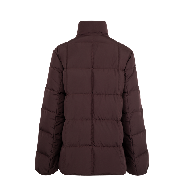 Image 2 of 3 - RED - MONCLER Cochevinne Square-Quilted Short Down Jacket featuring longue saison lining, down-filled, snap button closure, zipped pockets and leather logo patch. 100% polyester. Lining: 100% polyamide/nylon. Padding: 90% down, 10% feather. Made in Moldova.
