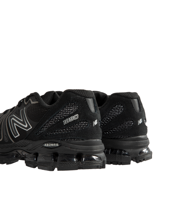 Image 3 of 5 - BLACK - New Balance 1890 Unisex Sneakers feature a synthetic upper with a classic lace-up silhouette. Designed with ABZORB midsole cushioning for enhanced impact absorption, all-day comfort, and a durable rubber outsole. Upper: Synthetic; Midsole: ABZORB.