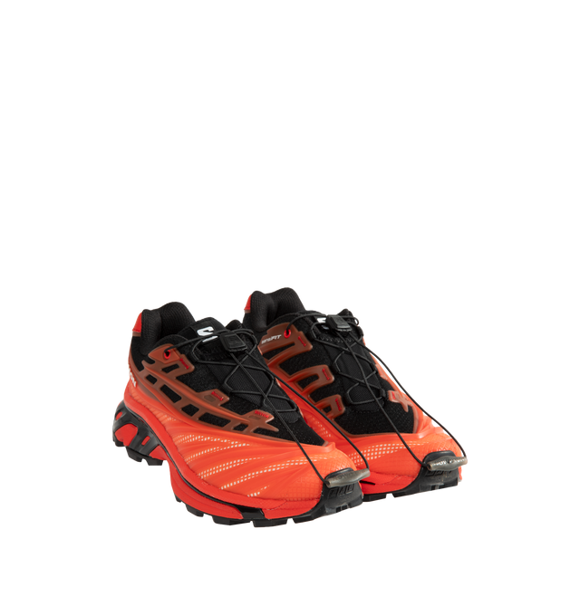 Image 2 of 5 - RED - Salomon XT-EVO Sneakers are crafted from synthetic and textile materials and feature an evolved XT silhouette inspired by competitive trail running and exploration. Defined by sharp, aggressive lines and a race-ready aesthetic, this performance-driven style combines lightweight construction with Salomon's signature Quicklace system for a secure fit. Finished with a textile lining, textile insole, and durable rubber outsole, the XT-EVO delivers comfort, support, and traction for everyday