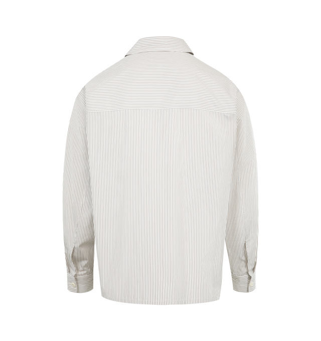 Image 2 of 2 - WHITE - LEMAIRE Pyjama Shirt featuring boxy fit, patch pocket, print thoughout and Corozo buttons. 100% cotton. Made in Tunisia.