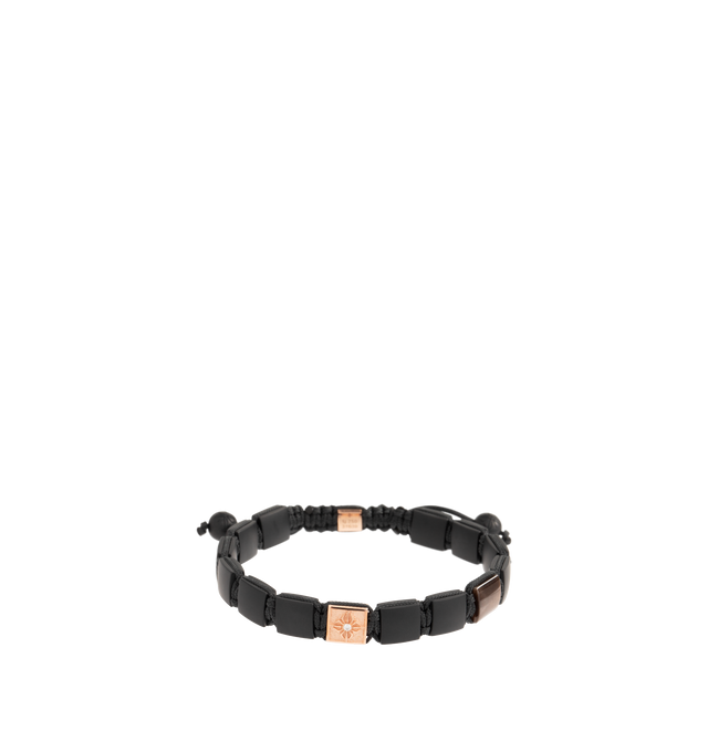 Image 1 of 2 - BLACK - Shamballa Jewels 10mm Lock Bracelet combines the bold allure of brown sapphires with matte black ceramic beads, with white diamonds set against the backdrop of luxurious 18K Rhodinated Rose Gold. The 10mm size ensures a commanding presence, making it an ideal choice for those who seek statement jewelry with a touch of elegance and exclusivity. Size XL measures 6.9 inches. Hand-crafted in Copenhagen, Denmark. Hirshleifers offers a range of pieces from this collection in-store. For pers