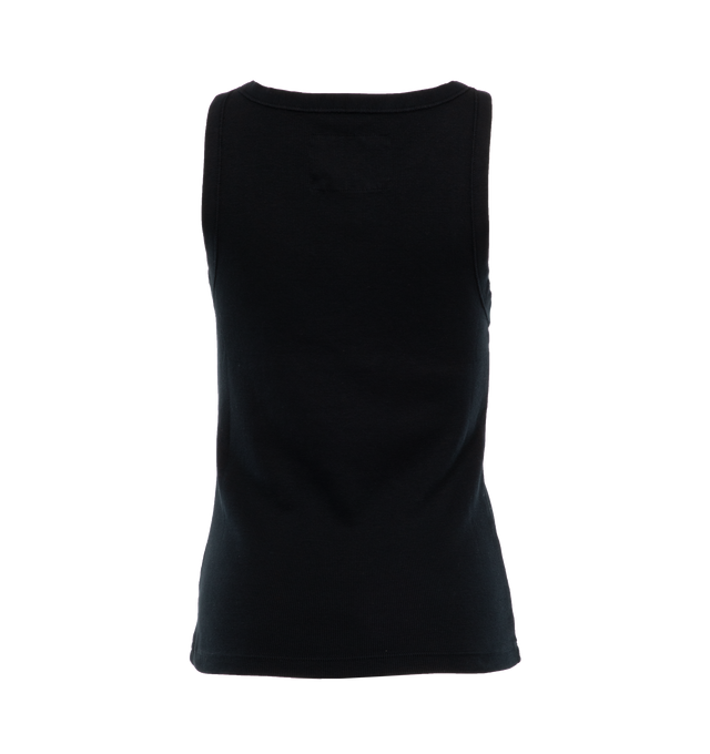 Image 2 of 3 - NAVY - NILI LOTAN Jennifer Ribbed Tank featuring slim fit, lightweight cotton-jersey and a ribbed finish. 100% cotton. 