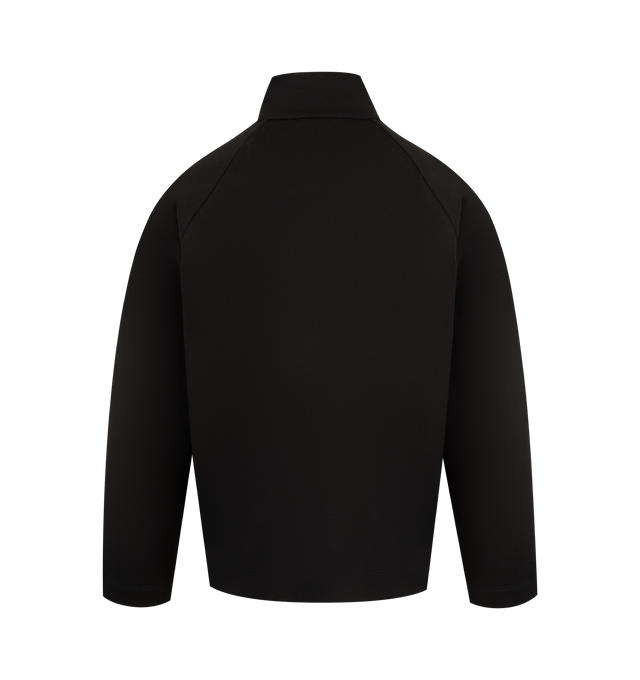 Image 2 of 2 - BLACK - THE ROW Gallagher Sweater featuring long-sleeved funnel neck top in cotton and cashmere French terry with relaxed fit, raglan sleeves and center front half-zip closure. 84% cotton, 16% cashmere. Lined in 100% cotton. Made in Italy.