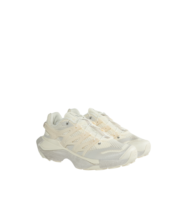 Image 2 of 5 - WHITE - SALOMON XT PU.RE Advanced Sneakers featuring bonded trim throughout, Quicklace closure, padded tongue and collar and mesh lining. Upper: textile. Sole: rubber. Made in Viet Nam. 