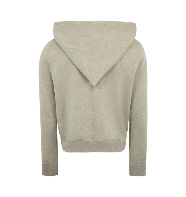 Image 2 of 2 - GREY - DRKSHDW Level T Hoodie featuring garment-dyed, offset zip closure, patch pockets at front, rib-knit hem and cuffs, central seam at back and integrated logo-woven strap at interior side seam. 100% cotton. Made in Italy.