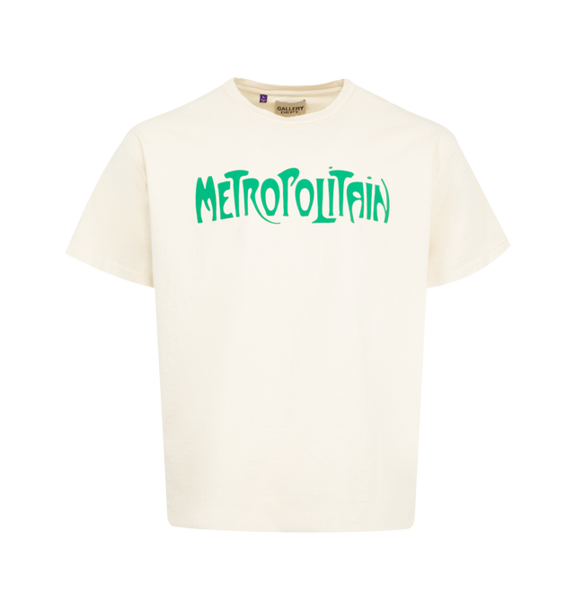 Image 1 of 2 - WHITE - GALLERY DEPT. Self Title Tee featuring relaxed fit, short sleeves, crew neck and front and back graphic. 100% cotton. Made in USA.