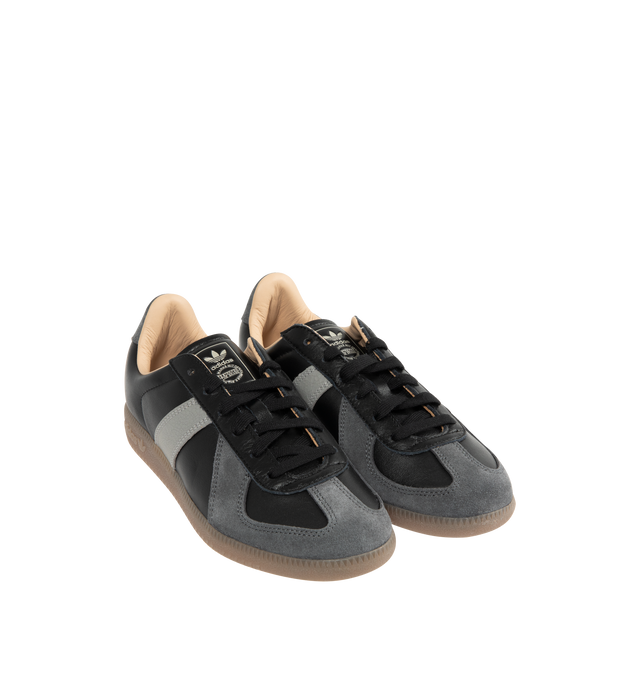 Image 2 of 5 - BLACK - ADIDAS BW Army Sneaker featuring regular fit, laces, leather upper, leather lining, rubber outsole and trefoil branding.