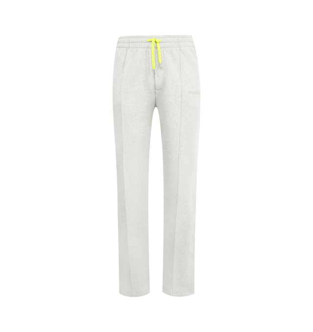 Image 1 of 3 - GREY - CASABLANCA Cashmere Blend Sweatpants featuring drawstring at elasticized waistband, two side pockets, back zipped welt pocket, straight leg and seams at front. Made in Portugal.