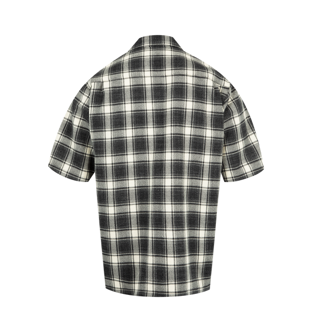 Image 2 of 2 - BLACK - GALLERY DEPT. Playground Shirt featuring checked wool and cotton blend, short sleeves, collar, button front closure, button chest pockets and boxy fit. 75% wool, 25% cotton.