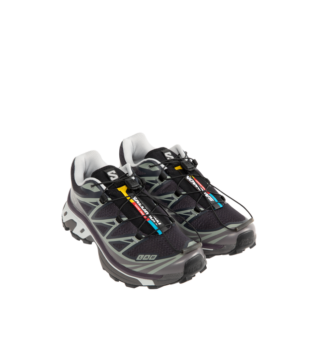 Image 2 of 5 - GREY - SALOMON SHOES XT-6 Sneakers featuring one pull tightening with Quicklace closure, abrasion resistant mesh, breathable lining, synthetic textile upper and rubber sole.
