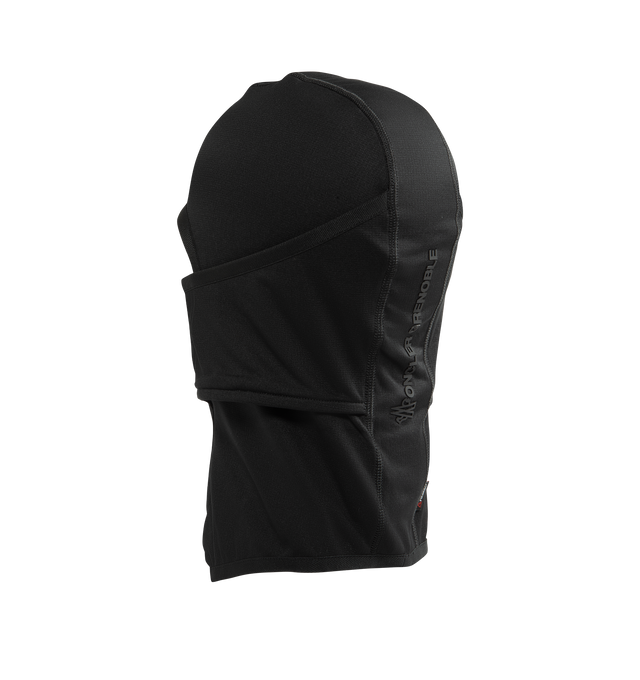 Image 2 of 2 - BLACK - Moncler Grenoble Men's Polartec Balaclava is crafted from Polartec Power Grid Base Layer fabric and features a streamlined balaclava silhouette designed for warmth and protection in alpine conditions. Engineered to provide lightweight insulation and enhanced moisture management, this performance accessory is finished with elastic trim and a signature silicone logo patch. Main Materials: 88% Polyester, 12% Elastane.