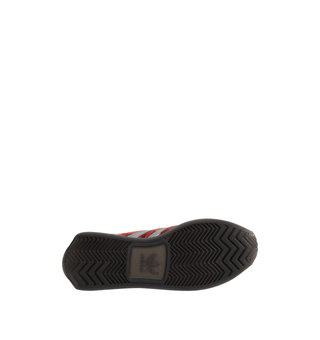 Image 4 of 5 - SILVER - ADIDAS Country Japan Sneakers are a lace-up retro style with metallic leather upper with snakeskin-patterned detail on the heel tab and signature 3-Stripes, EVA midsoles, and rubber outsoles.