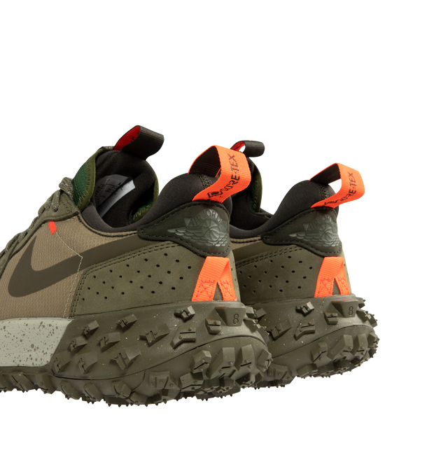 Image 3 of 5 - GREEN - JORDAN Air Jordan 1 Low A/T Sneaker featuring GORE-TEX material and a trail-ready outsole, leather and textiles to create a structured and breathable shoe, rubber outsole, braided laces and foam midsole.