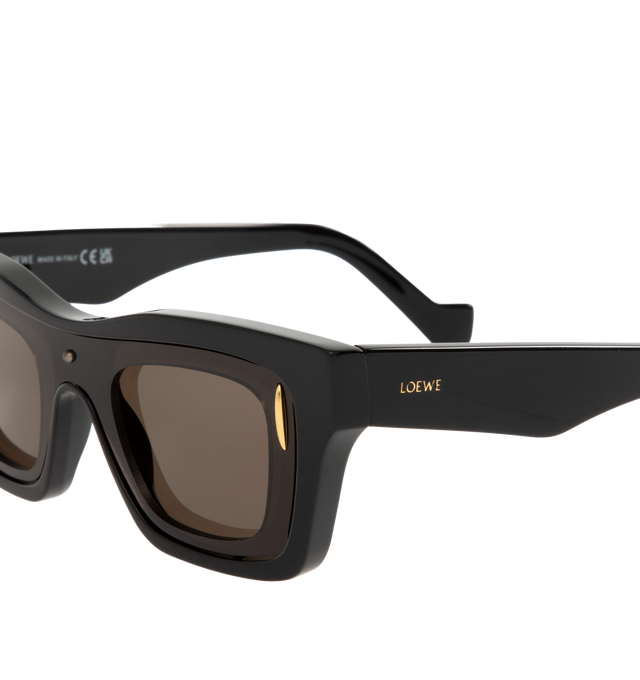 Image 3 of 3 - BLACK - Loewe Cinema Double Layer rectangle-shaped sunglasses in an acetate double frame construction featuring universal fit, UVA/UVB protection and metal LOEWE logo. Made in Italy.