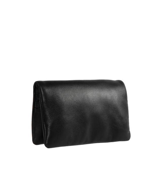 Image 3 of 3 - BLACK - SAINT LAURENT Calypso Large Wallet featuring pillowed effect, snap button closure, one zip pocket, one bill compartment and six card slots. 7.5" X 3.9" X 0.8". 100% lambskin.  