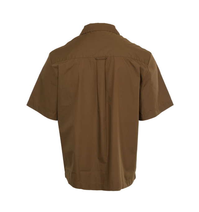 Image 2 of 3 - BROWN - CARHARTT WIP Craft Shirt featuring lightweight polycotton poplin blend, back pleat, loose fit, two chest pockets with a flap and button closure and Carhartt WIP's signature woven Square Label. 65% polyester, 35% cotton. 