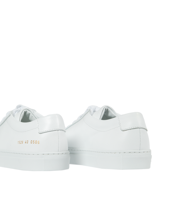 Image 3 of 5 - WHITE - COMMON PROJECTS Original Achilles Low Sneaker featuring leather upper with rubber sole and lace-up front. Made in Italy. 