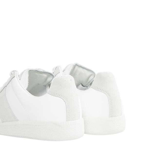 Image 3 of 5 - WHITE - MAISON MARGIELA Replica Sneakers featuring logo label on the tab, stitching at the back, internal Replica label, internal elastic, all-over logo insole and lace up closure. 100% calf leather. Rubber sole. Made in Italy.