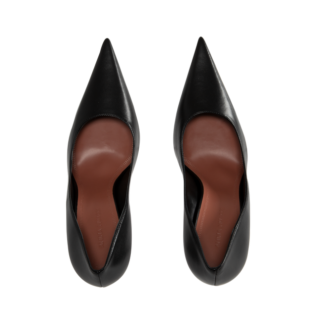 Image 4 of 4 - BLACK - Amina Muaddi Barbara Pumps have pointed toes, slim heels, and a sleek design. 100% Nappa leather. Made in Italy.