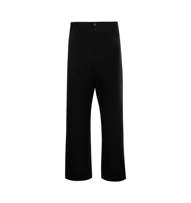 Image 1 of 3 - BLACK - JUNYA WATANABE X CARHARTT Trousers featuring drop crotch, straight leg, button fastening, two side pockets and two rear pockets. 