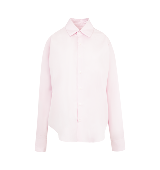 Image 1 of 2 - PINK - COMME SI La Shirt Classica featuring front button closure, buttoned cuffs, poplin fabric and classic collar. 100% cotton. Made in USA.