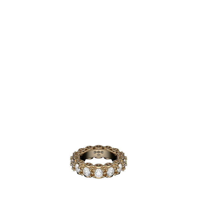 Image 1 of 1 - GOLD - Hoorsenbuhs Infinite Diamond Eternity Band is crafted from 18K gold and features a 3.5 mm tri-link motif with prong-set round brilliant Belgian-cut G VS1 diamonds. For personal consultation and detailed information about jewelry, please contact our dedicated stylist team at personalshopping@hirshleifers.com.This item may be restricted for online purchase to international clients. For assistance purchasing this item please contact our dedicated stylist team at personalshopping@hirshleif