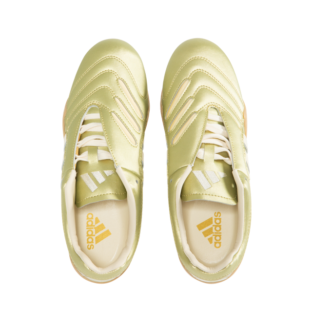 Image 5 of 5 - GOLD - ADIDAS Taekwondo Mei Elite Sneaker featuring regular fit, synthetic and leather upper, textile and leather sockliner, rubber outsole, asymmetric lacing, decorative stitching on the toe and stripes wrapped around the outsole.