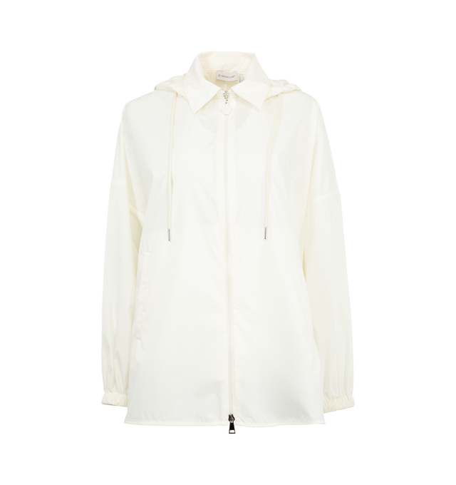 Image 1 of 3 - WHITE - MONCLER Leightweight Jacket featuring adjustable hood, zip closure, elastic cuffs and side pockets. 100% polyamide/nylon.