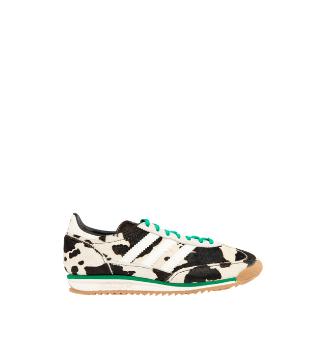 Image 1 of 5 - MULTI - ADIDAS Cow Print SL 72 OG Sneaker featuring a super-lightweight build, cow-inspired print, pony hair finish, regular fit, lace closure, leather and textile upper, textile lining and rubber outsole.