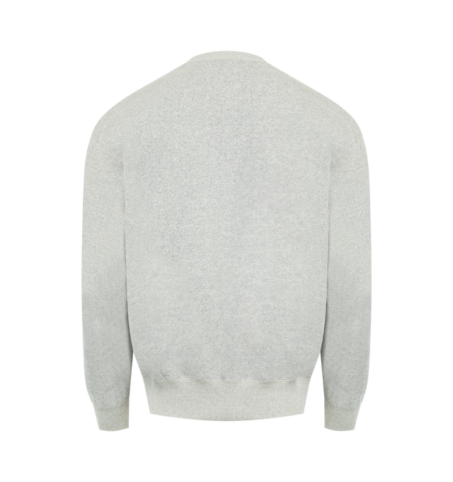 Image 2 of 2 - GREY - AURALEE Smooth Soft Sweatshirt featuring cotton fleece, rib-knit crewneck, hem, and cuffs and dropped shoulders. 100% cotton. Made in Japan.