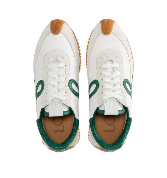 Image 5 of 5 - WHITE - LOEWE Flow Runner 2.0 in nylon and suede featuring an updated ultra-flexible and lightweight construction, signature honey-coloured rubber outsole that extends from the toecap to the back of the heel, L monogram on the side, embossed Anagram on the tongue and LOEWE on the heel tab. Nylon/suede. Made in Italy.